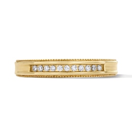 0.08 CT. T.W. Diamond Milgrain-Edged Wedding Band in 10K Gold