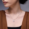 Thumbnail Image 2 of 0.25 CT. T.W. Certified Lab-Grown Diamond Pavé Heart Lock Necklace in Sterling Silver (F/VS2)