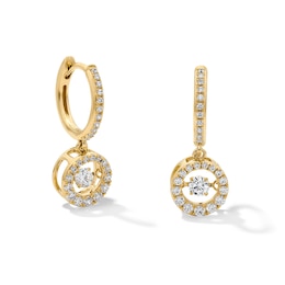 Unstoppable Love™ 0.70 CT. T.W. Certified Lab-Grown Diamond Hoop Drop Earrings in 10K Gold (F/SI2)