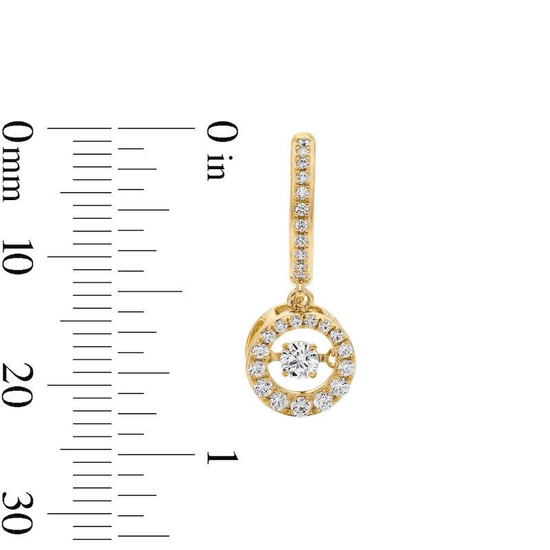 Main Image 3 of Unstoppable Love™ 0.70 CT. T.W. Certified Lab-Grown Diamond Hoop Drop Earrings in 10K Gold (F/SI2)