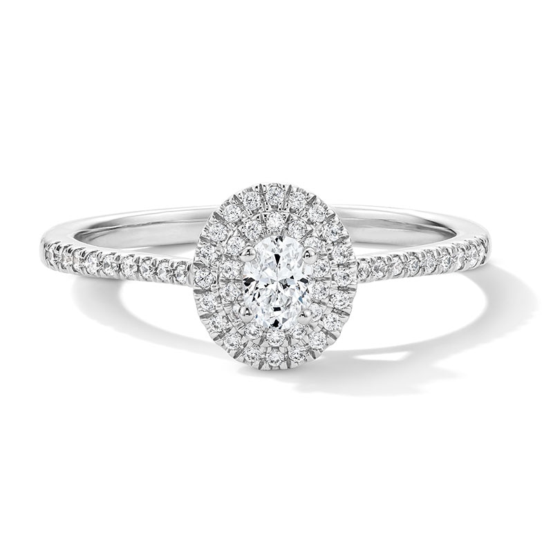 0.33 CT. T.W. Oval Canadian Certified Centre Diamond Engagement Ring 10K Gold (I/SI2
