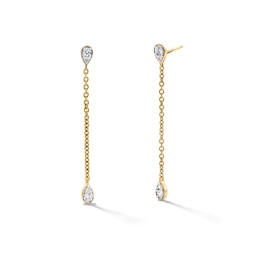0.15 CT. T.W. Certified Lab-Grown Diamond Pavé Chain Drop Earrings in 18K Gold (F/VS2)