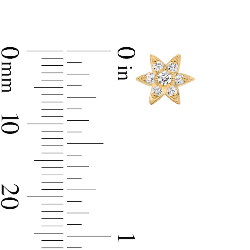 Main Image 2 of 0.25 CT. T.W. Certified Lab-Grown Diamond Starburst Stud Earrings in 18K Gold (F/VS2)