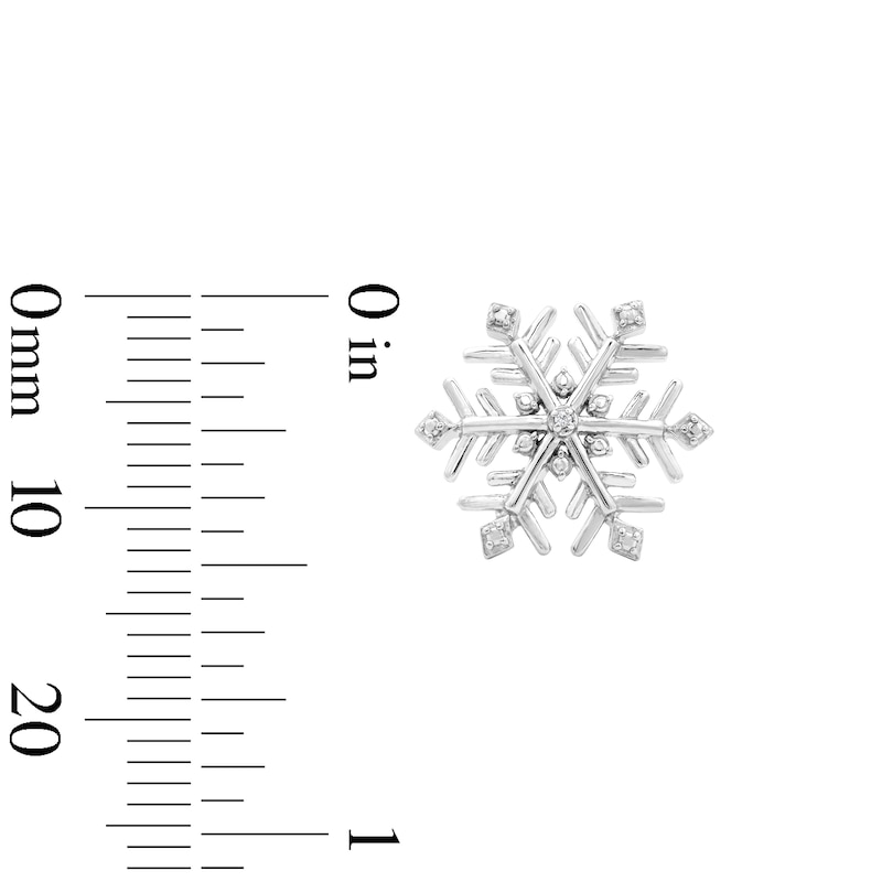Main Image 2 of Diamond-Accent Snowflake Stud Earrings in Sterling Silver