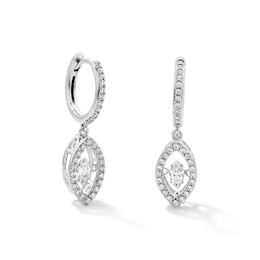 Unstoppable Love™ 0.69 CT. T.W. Marquise-Cut Certified Lab-Grown Diamond Hoop Drop Earrings in 10K White Gold (F/SI2)