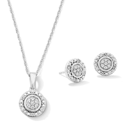 0.25 CT. T.W. Certified Lab-Grown Diamond Pendant and Stud Earrings Set in Sterling Silver (F/SI2)