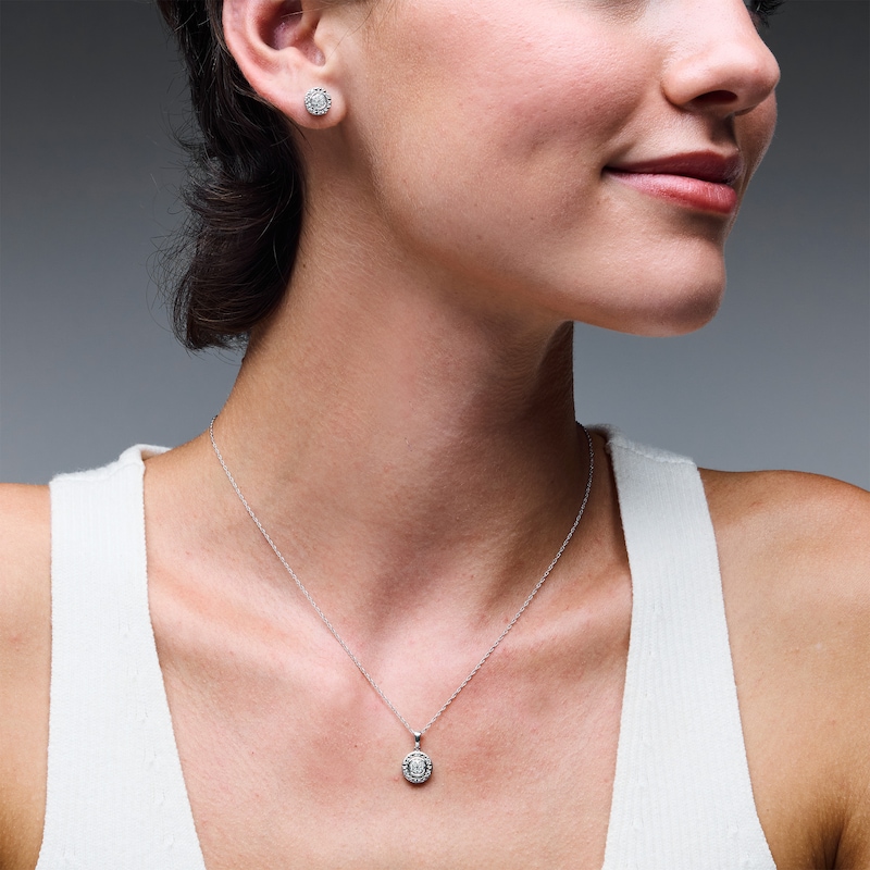 0.25 CT. T.W. Certified Lab-Grown Diamond Pendant and Stud Earrings Set in Sterling Silver (F/SI2)