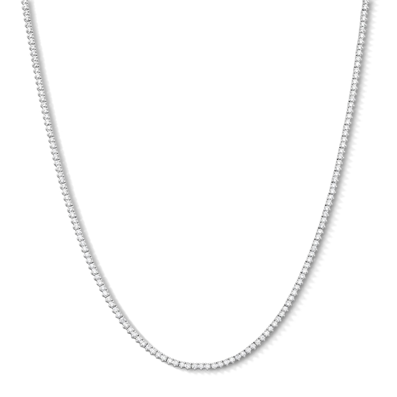 3.00 CT. T.W. Certified Lab-Grown Diamond Tennis Necklace in 10K White Gold (F/SI2)