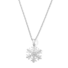 Diamond-Accent Snowflake Pendant in Sterling Silver