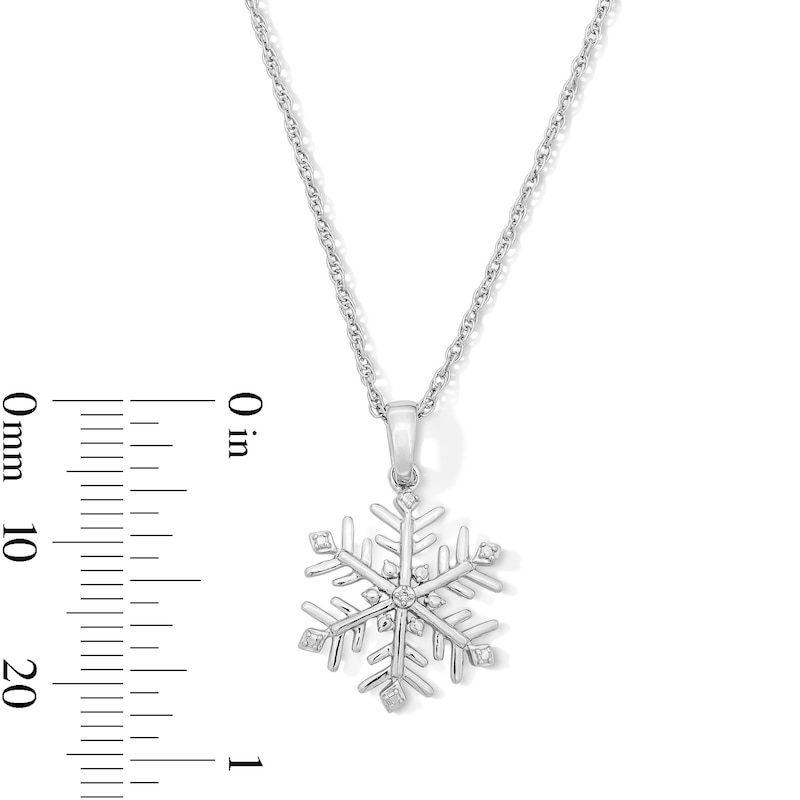 Diamond-Accent Snowflake Pendant in Sterling Silver