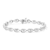 Thumbnail Image 1 of 1.00 CT. T.W. Certified Lab-Grown Diamond Teardrop Swirl Link Bracelet in Sterling Silver (F/SI2)