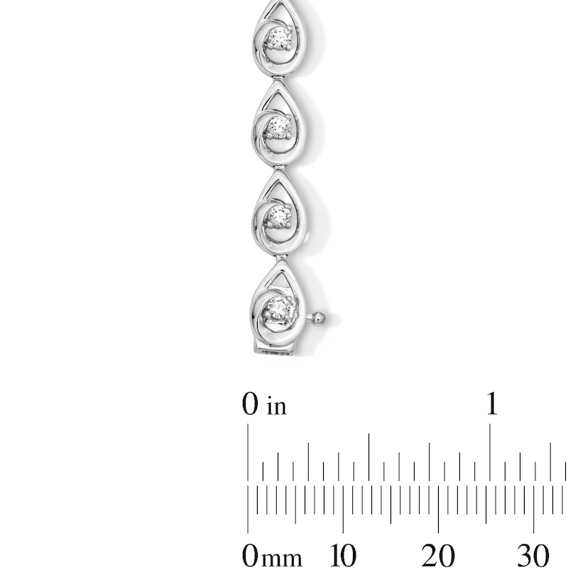 1.00 CT. T.W. Certified Lab-Grown Diamond Teardrop Swirl Link Bracelet in Sterling Silver (F/SI2)