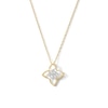 Thumbnail Image 1 of 0.05 CT. T.W. Diamond Arched Quatrefoil Pendant in Sterling Silver and 14K Gold Plate