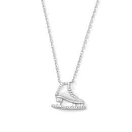 Diamond-Accent Ice Skate Pendant in Sterling Silver