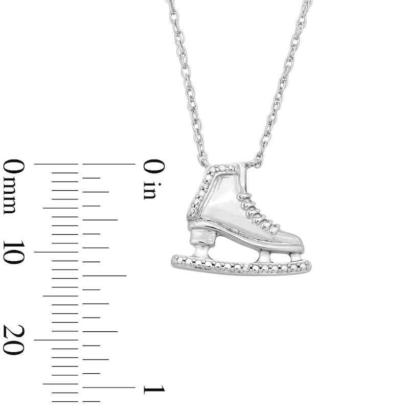 Diamond-Accent Ice Skate Pendant in Sterling Silver