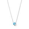 Thumbnail Image 1 of Blue Topaz Solitaire Pendant in Sterling Silver