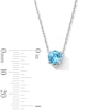 Thumbnail Image 3 of Blue Topaz Solitaire Pendant in Sterling Silver