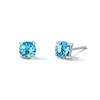 Thumbnail Image 1 of Blue Topaz Solitaire Stud Earrings in Sterling Silver
