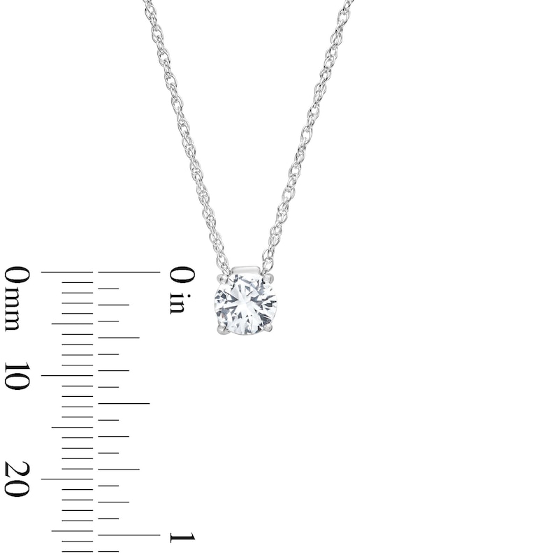 Lab-Created Sapphire Solitaire Pendant in Sterling Silver