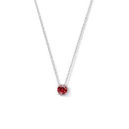 Lab-Created Ruby Solitaire Pendant in Sterling Silver