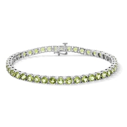 Peridot Tennis Bracelet in Sterling Silver - 7.5”