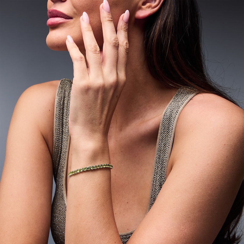 Peridot Tennis Bracelet in Sterling Silver - 7.5"