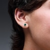 Thumbnail Image 2 of Lab-Created Emerald Solitaire Stud Earrings in Sterling Silver