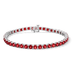 Lab-Created Ruby Tennis Bracelet in Sterling Silver - 7.5”