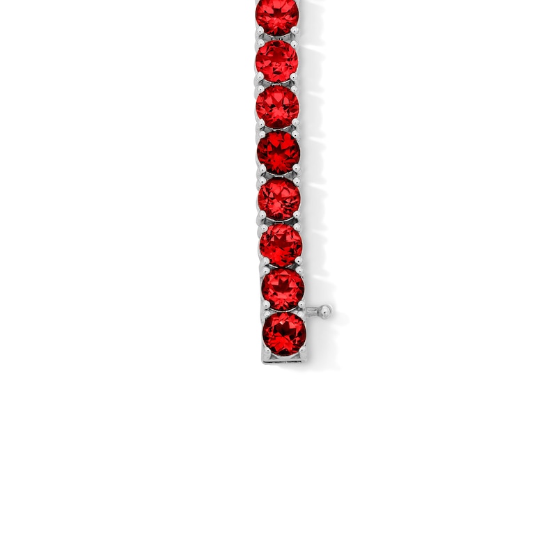 Lab-Created Ruby Tennis Bracelet in Sterling Silver - 7.5"