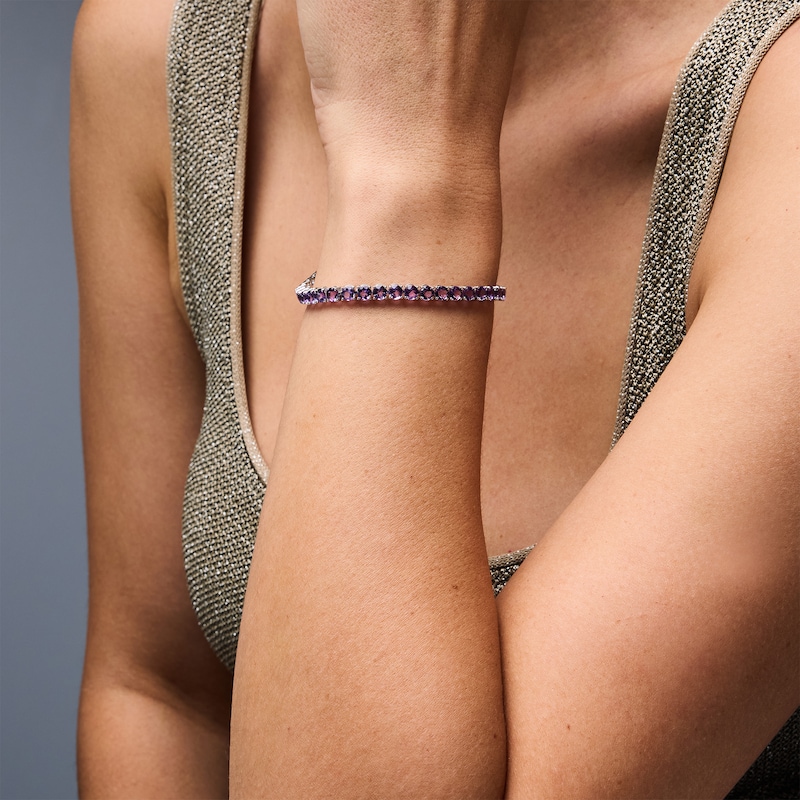Amethyst Tennis Bracelet in Sterling Silver - 7.5"