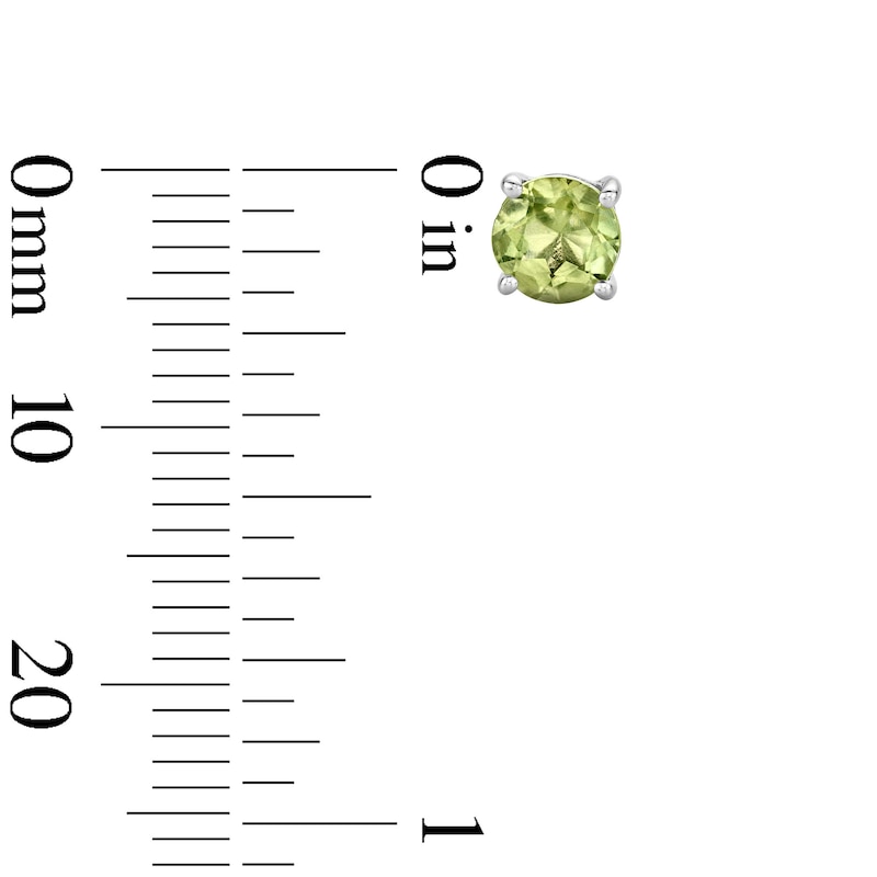Main Image 3 of Peridot Solitaire Stud Earrings in Sterling Silver
