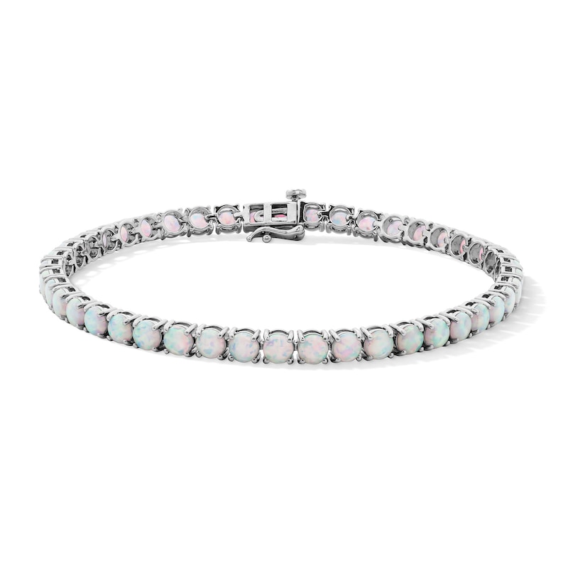 Lab-Created Opal Tennis Bracelet in Sterling Silver - 7.5"