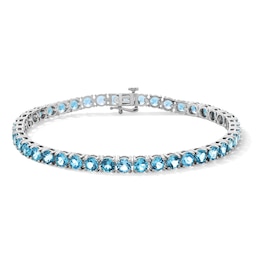 Blue Topaz Tennis Bracelet in Sterling Silver - 7.5”