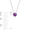 Thumbnail Image 3 of Amethyst Solitaire Pendant in Sterling Silver