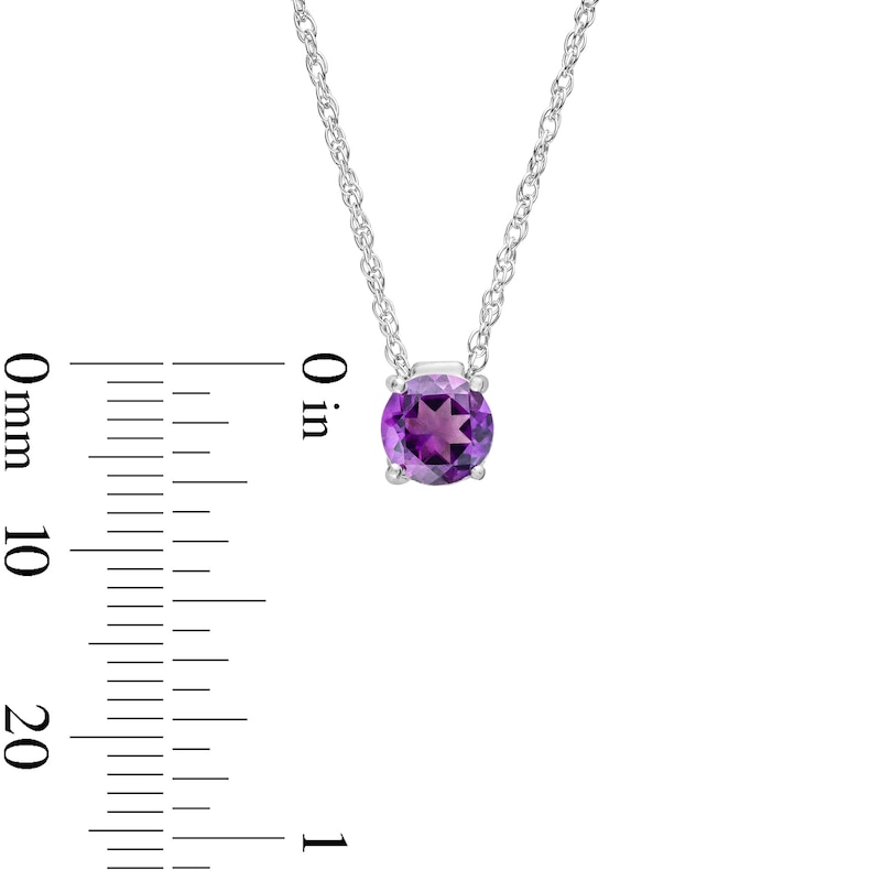 Amethyst Solitaire Pendant in Sterling Silver