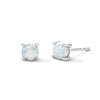 Thumbnail Image 1 of Lab-Created Opal Solitaire Stud Earrings in Sterling Silver