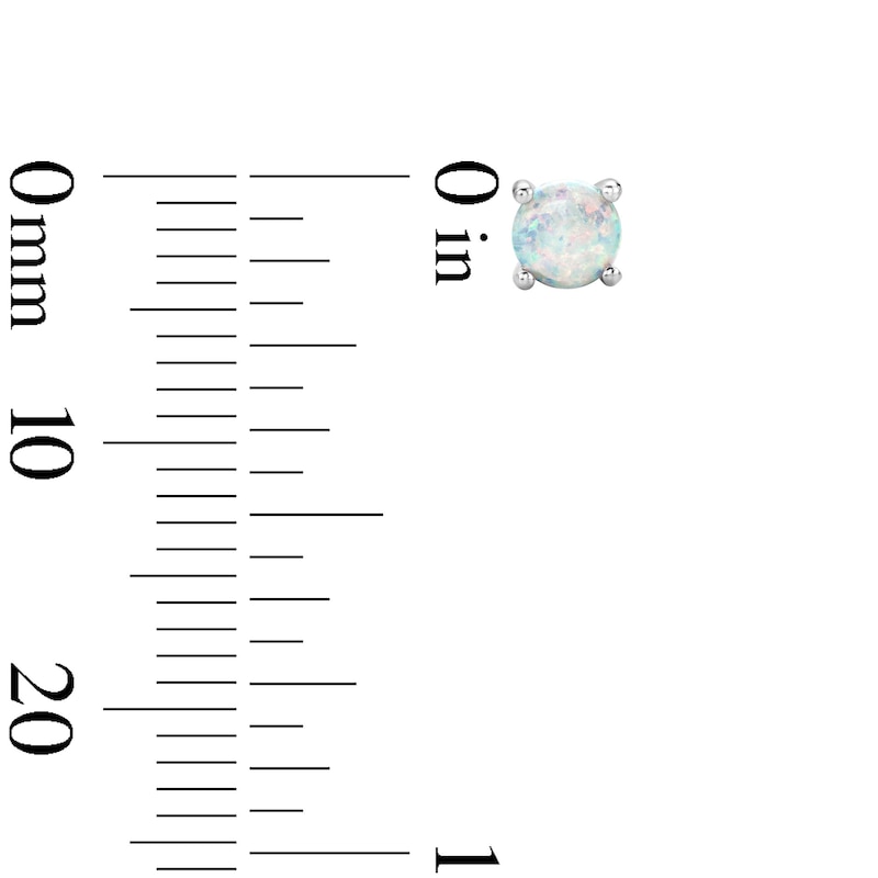 Main Image 3 of Lab-Created Opal Solitaire Stud Earrings in Sterling Silver