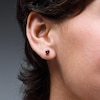 Thumbnail Image 2 of Lab-Created Ruby Solitaire Stud Earrings in Sterling Silver