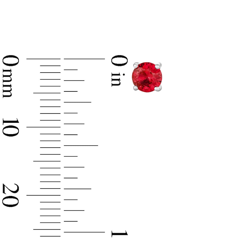 Main Image 3 of Lab-Created Ruby Solitaire Stud Earrings in Sterling Silver