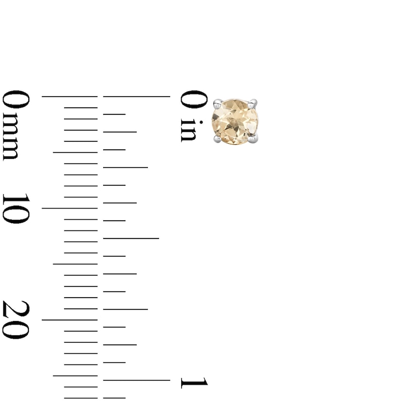 Main Image 3 of Citrine Solitaire Stud Earrings in Sterling Silver