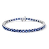 Thumbnail Image 1 of Blue Lab-Created Sapphire Tennis Bracelet in Sterling Silver - 7.5”