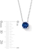 Thumbnail Image 3 of Blue Lab-Created Sapphire Solitaire Pendant in Sterling Silver