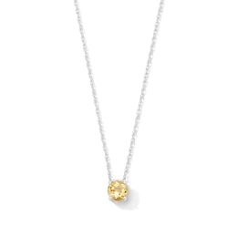 Citrine Solitaire Pendant in Sterling Silver