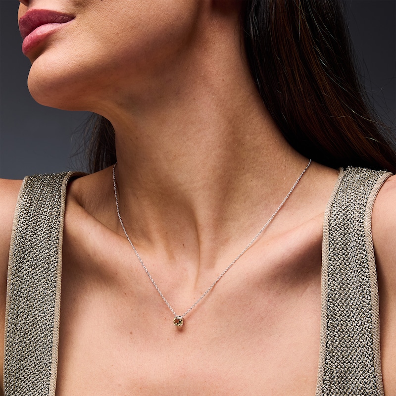 Citrine Solitaire Pendant in Sterling Silver