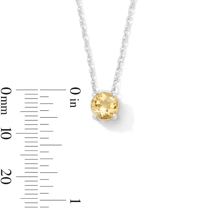 Citrine Solitaire Pendant in Sterling Silver