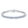 Thumbnail Image 1 of Blue Lab-Created Spinel Tennis Bracelet in Sterling Silver - 7.5”