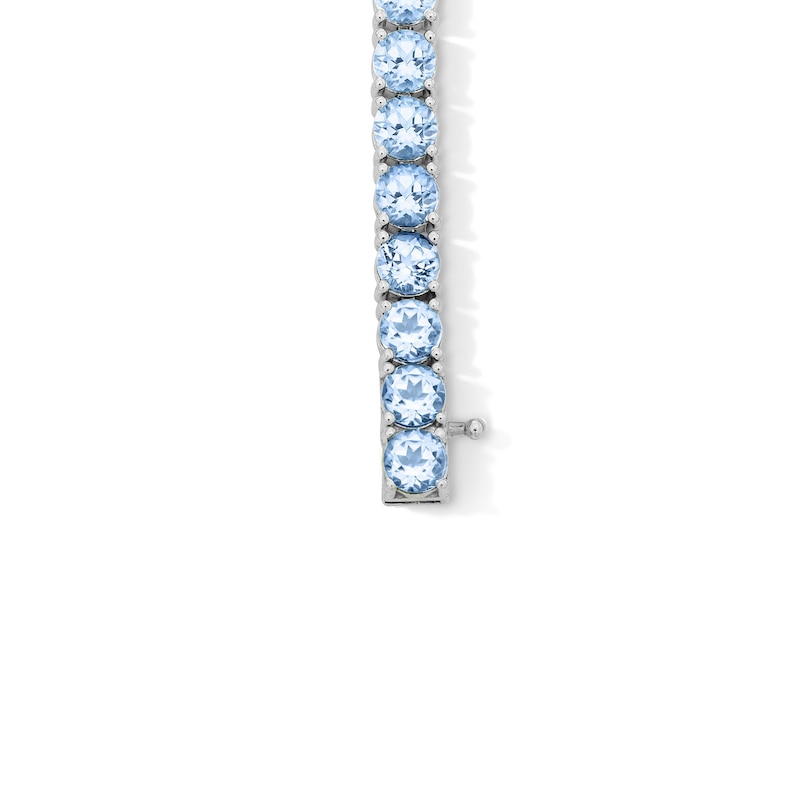 Blue Lab-Created Spinel Tennis Bracelet in Sterling Silver - 7.5"