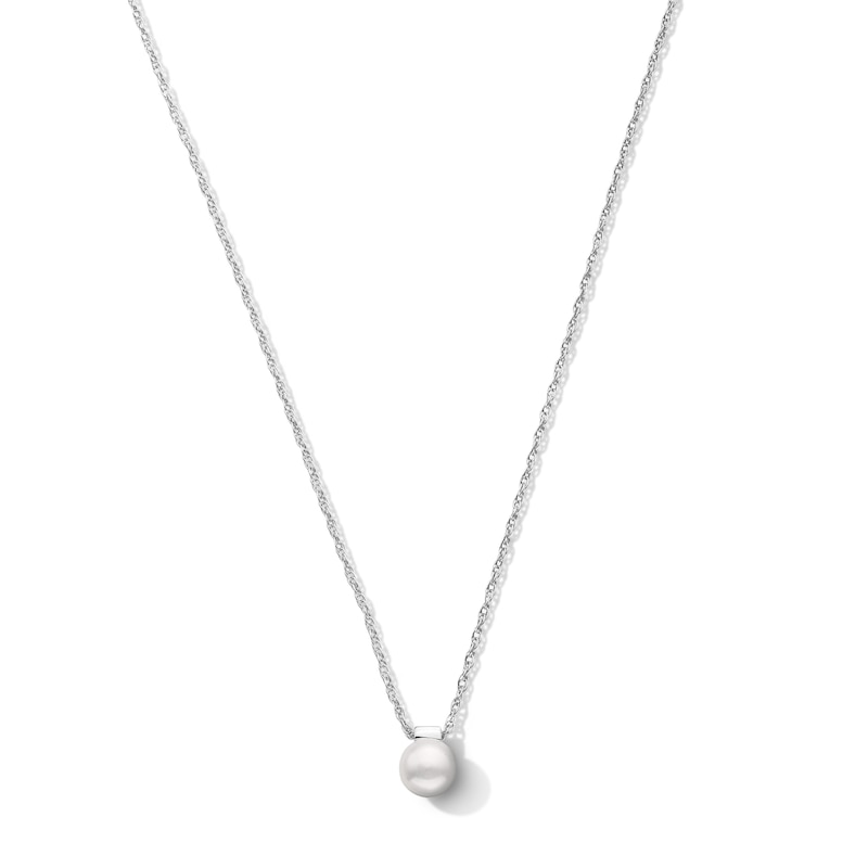 Main Image 1 of Freshwater Cultured Pearl Solitaire Pendant in Sterling Silver