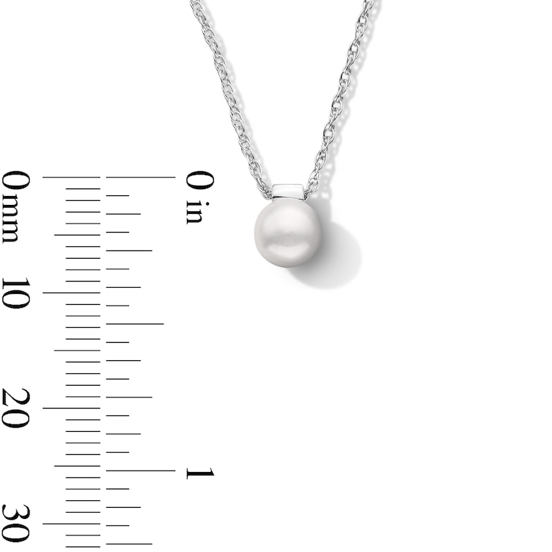 Main Image 2 of Freshwater Cultured Pearl Solitaire Pendant in Sterling Silver
