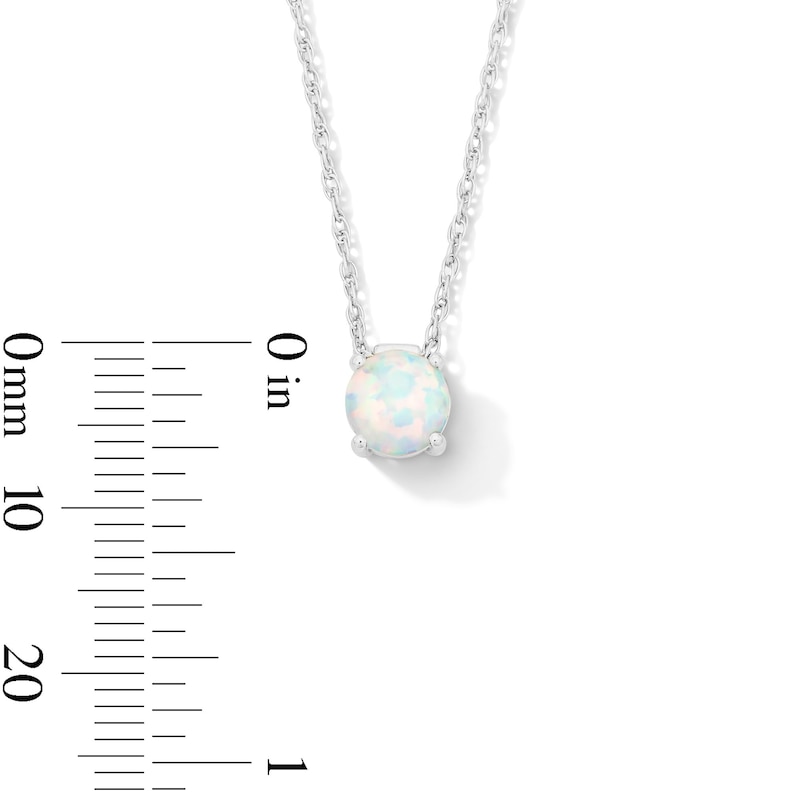 Lab-Created Opal Lab Solitaire Pendant in Sterling Silver